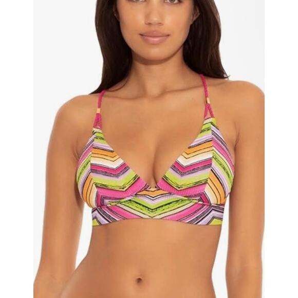 Becca Farah Jessica Reversible Halter Bikini Top M NWT - Picture 1 of 5